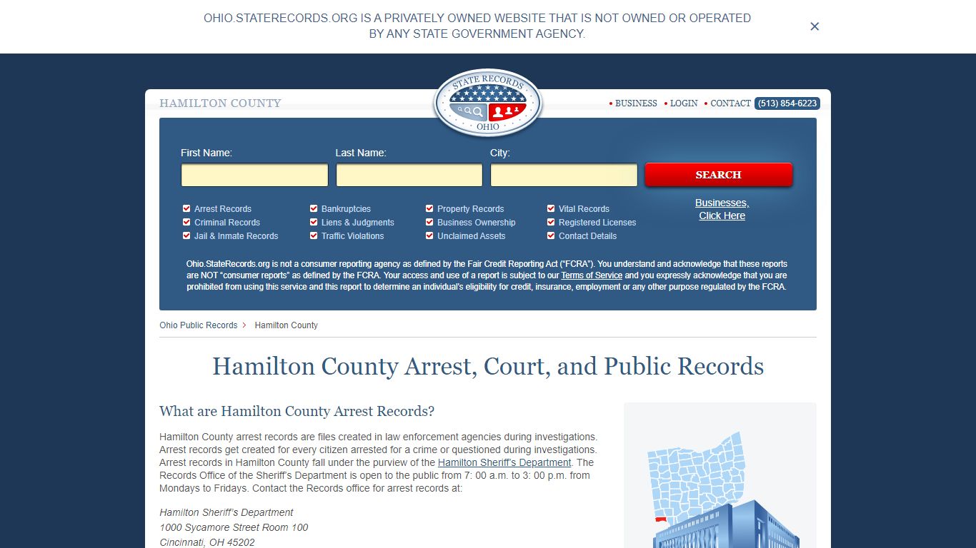 Hamilton County Arrest, Court, and Public Records